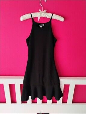 Black Sleeveless Ruffle-Hem Dress • Size X Small